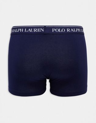 Polo Ralph Lauren 3 pack trunks in navy all over logo, yellow, navy